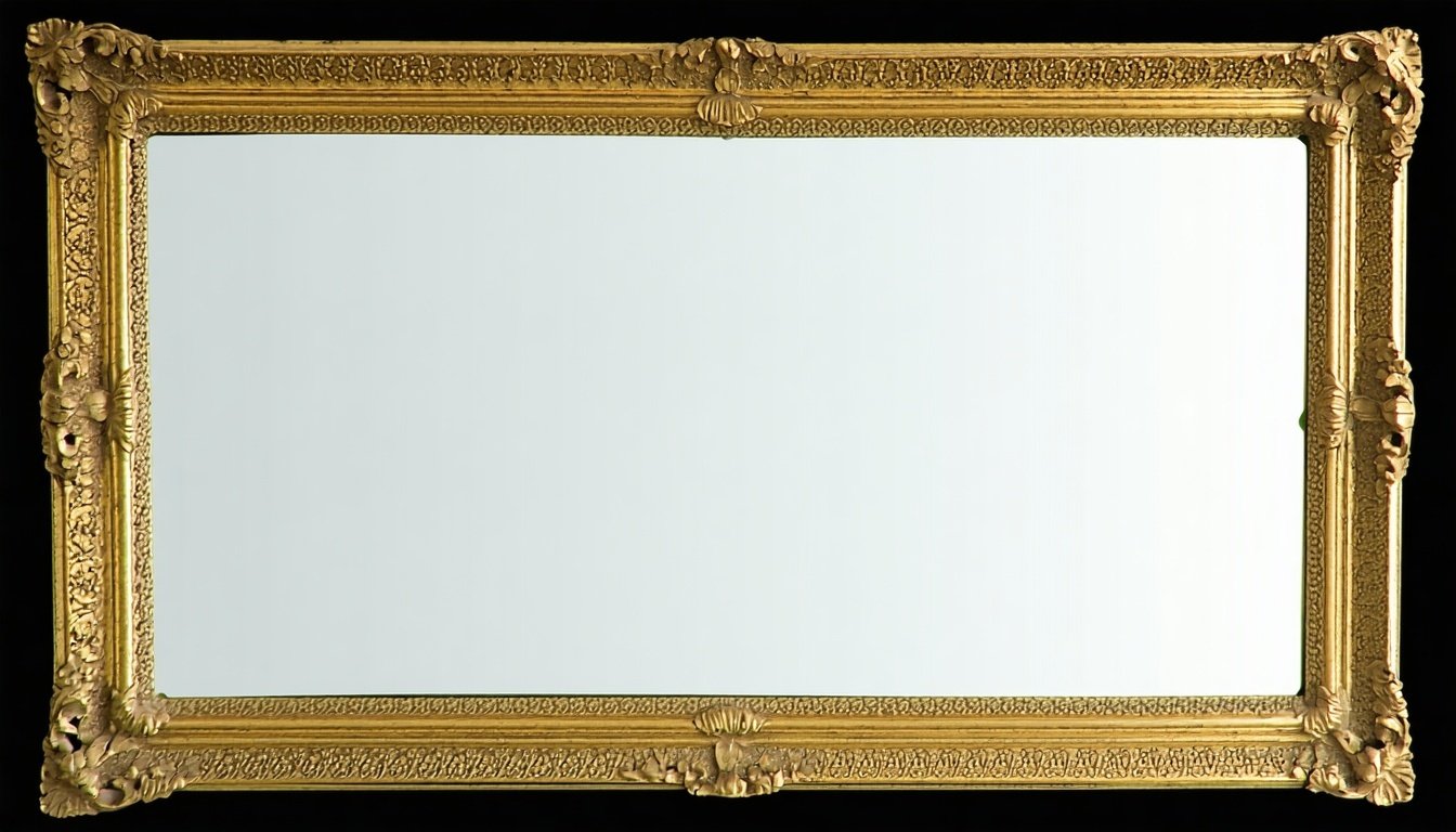 Vintage European decorative mirror with gilded frame